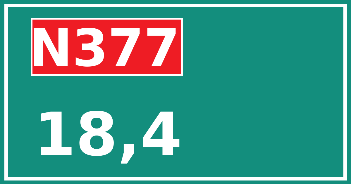 Hectometerbord N377 18,4