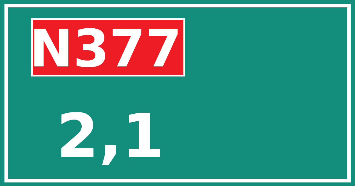 Hectometerbord N377 2,1