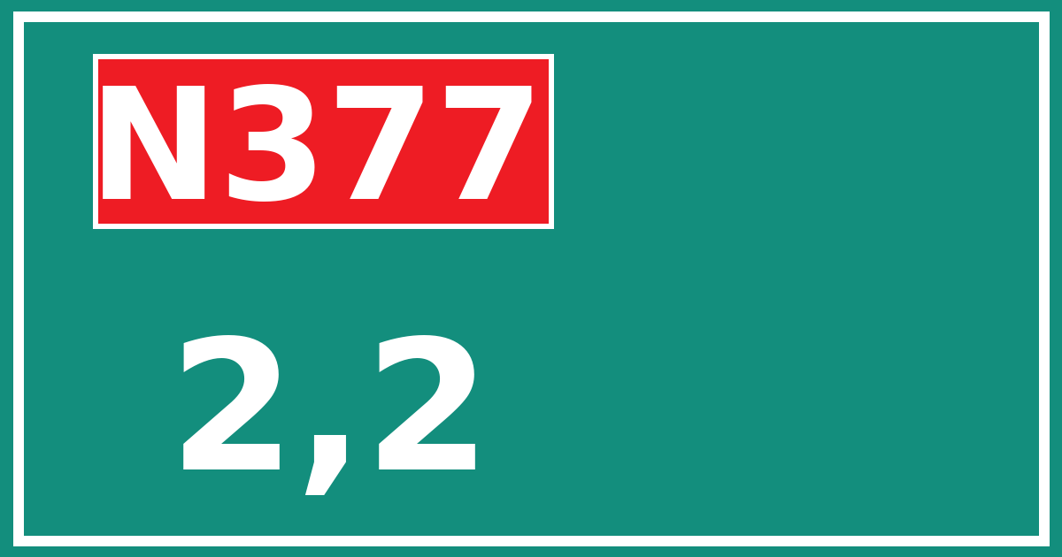 Hectometerbord N377 2,2