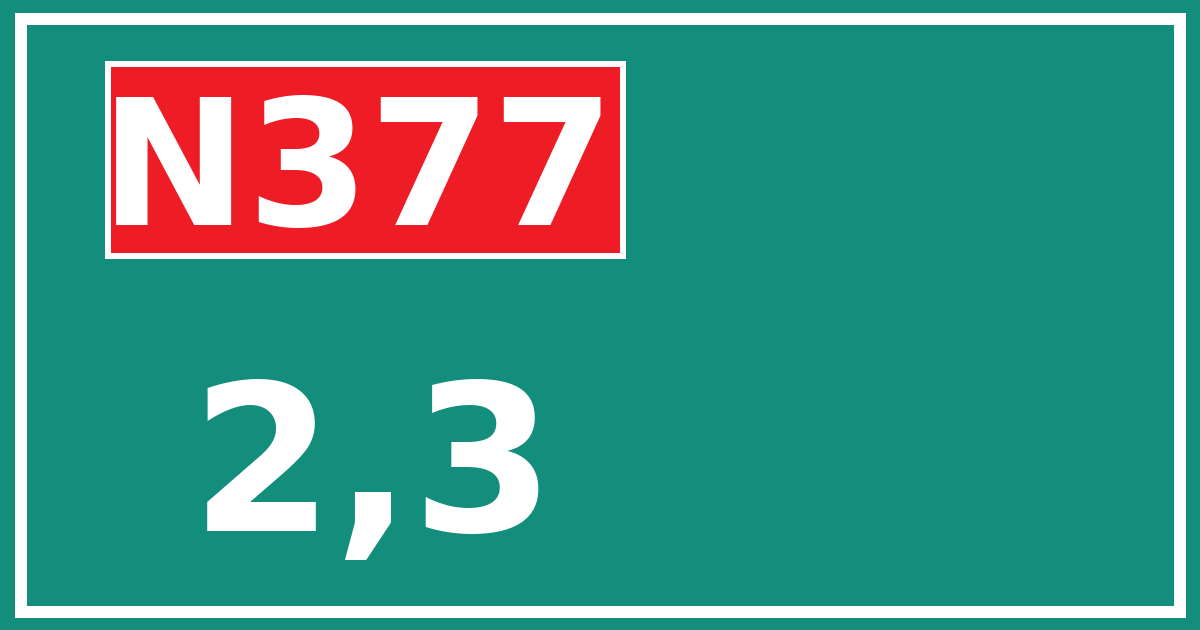 Hectometerbord N377 2,3