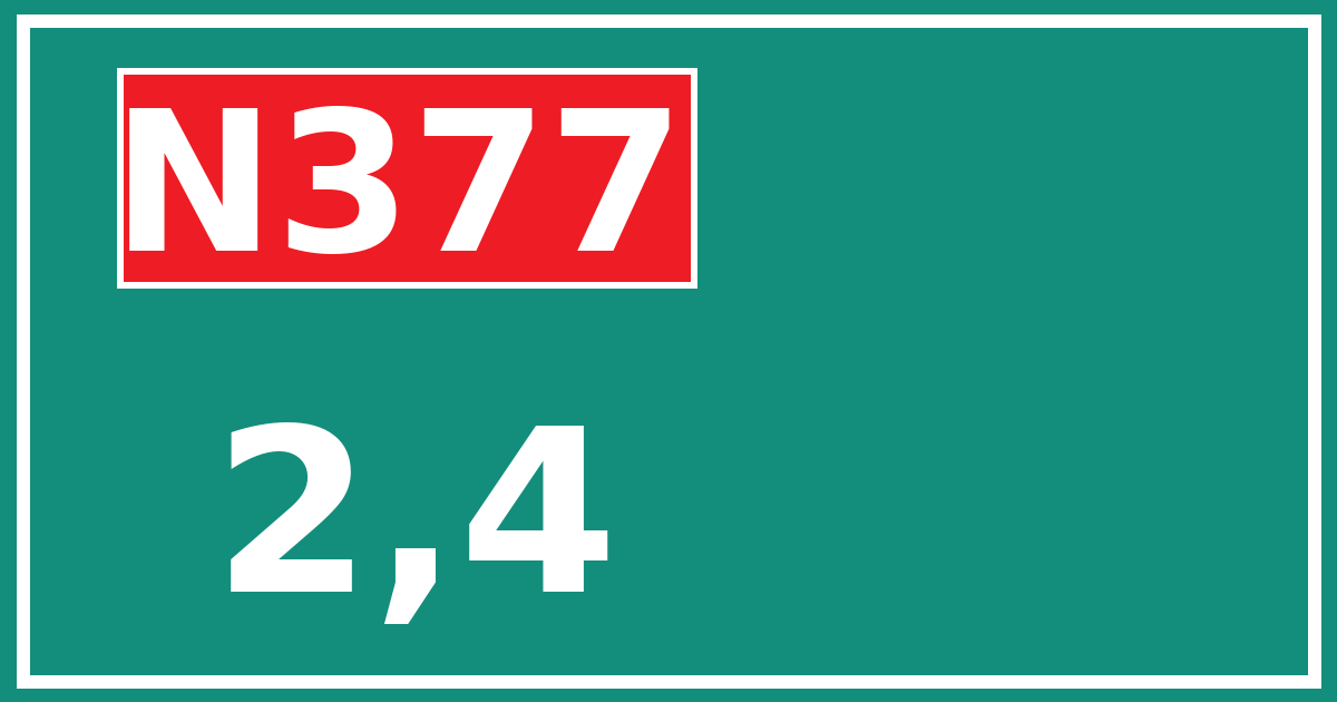 Hectometerbord N377 2,4