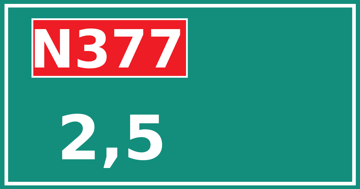 Hectometerbord N377 2,5