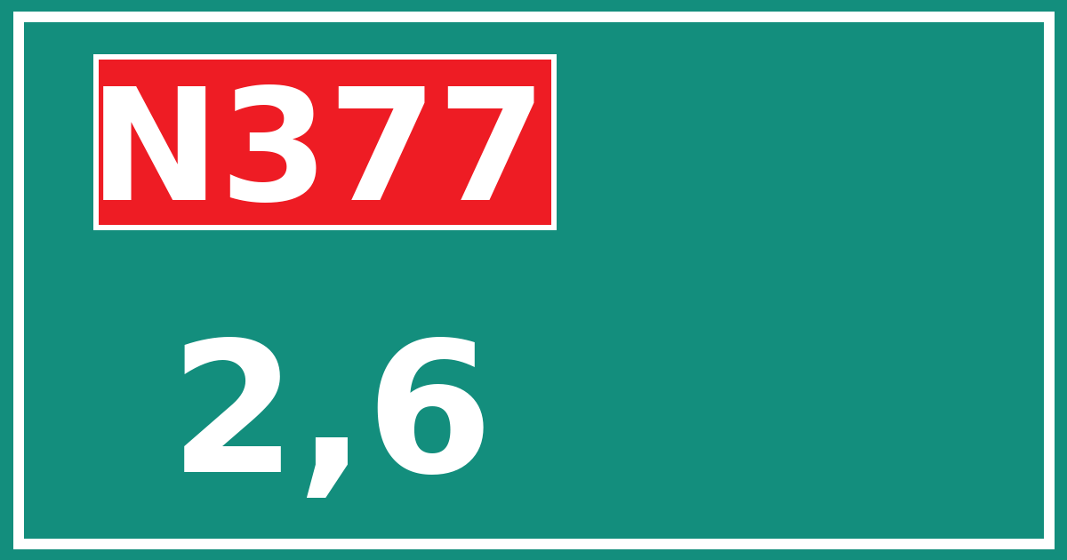 Hectometerbord N377 2,6