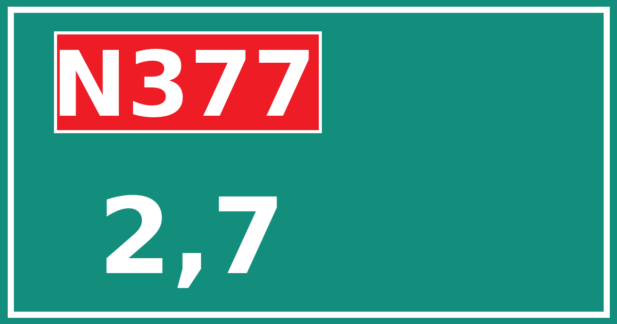 Hectometerbord N377 2,7