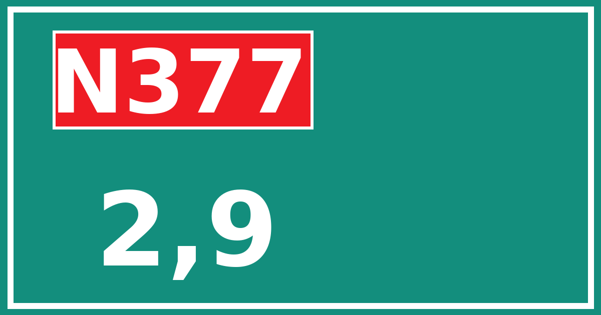 Hectometerbord N377 2,9