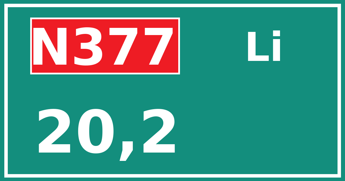 Hectometerbord N377 20,2 zijde Li