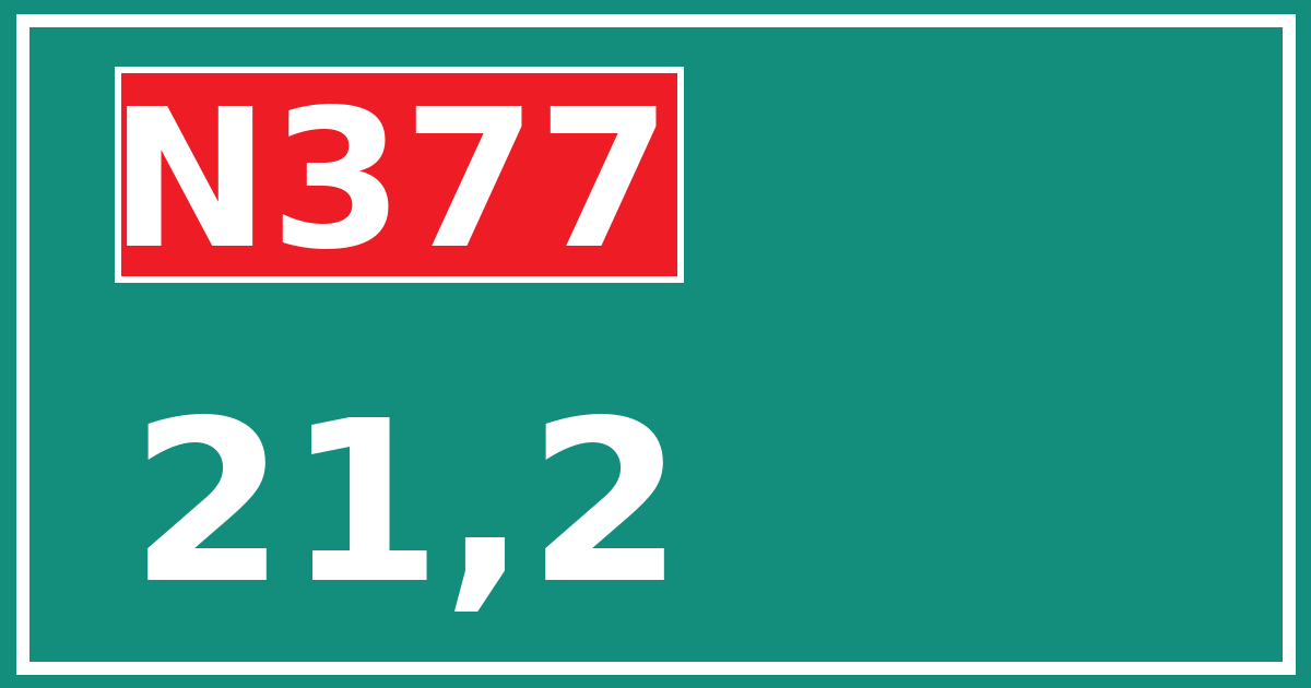 Hectometerbord N377 21,2