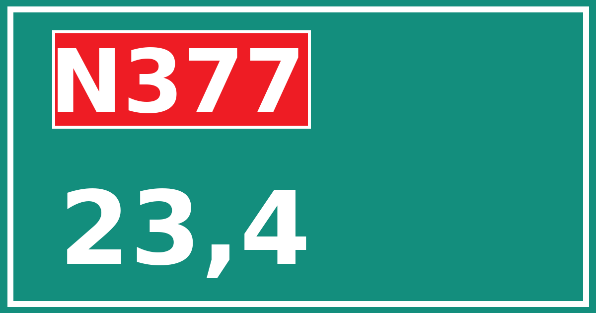 Hectometerbord N377 23,4