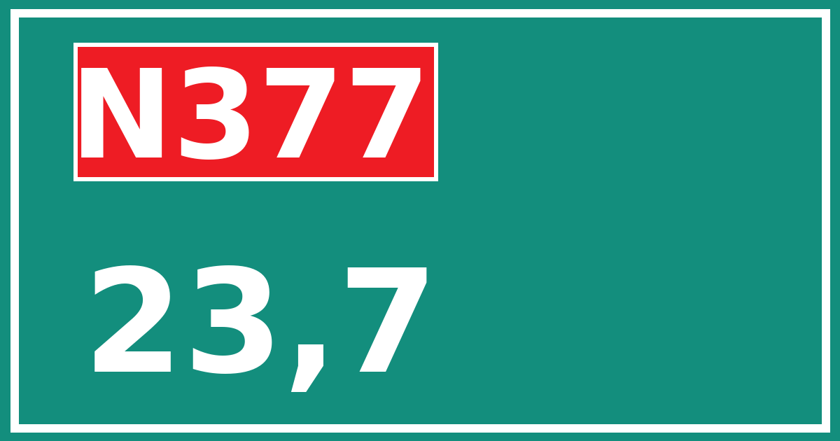 Hectometerbord N377 23,7