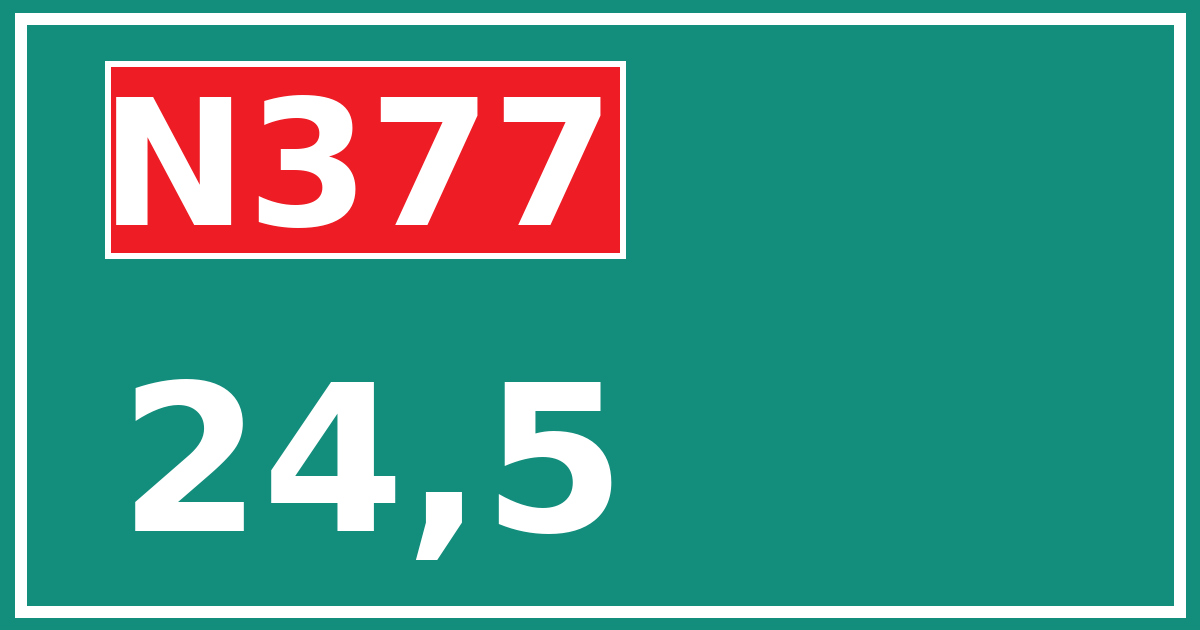 Hectometerbord N377 24,5