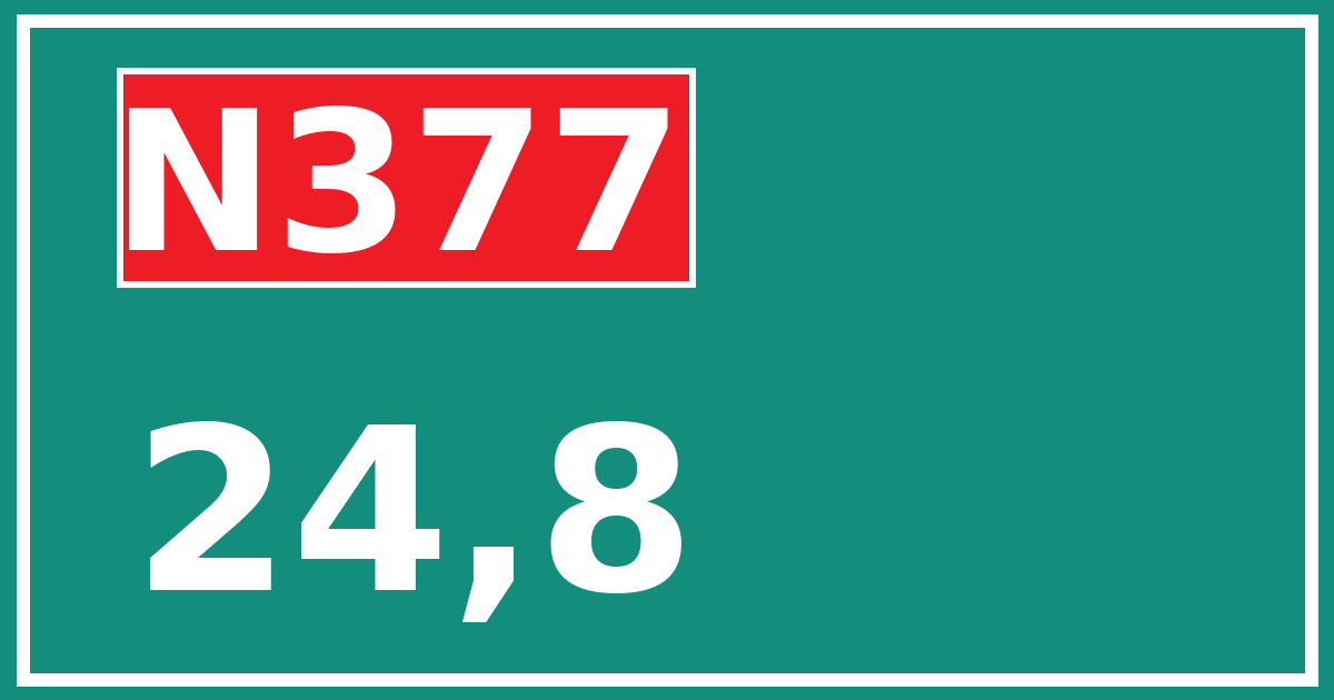 Hectometerbord N377 24,8