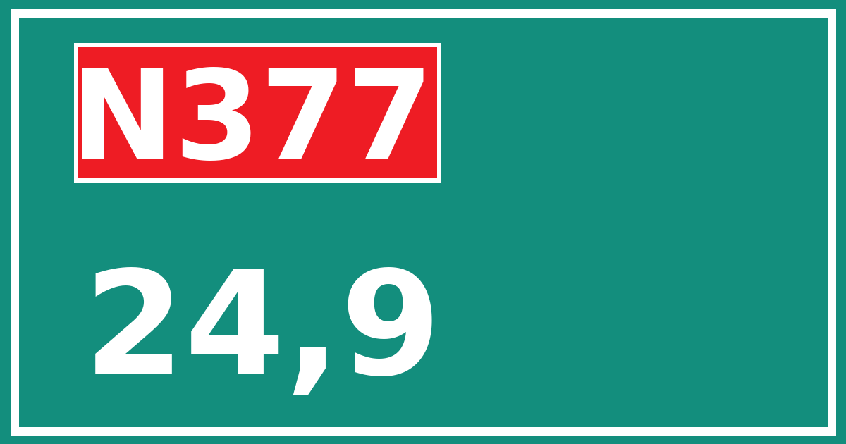 Hectometerbord N377 24,9