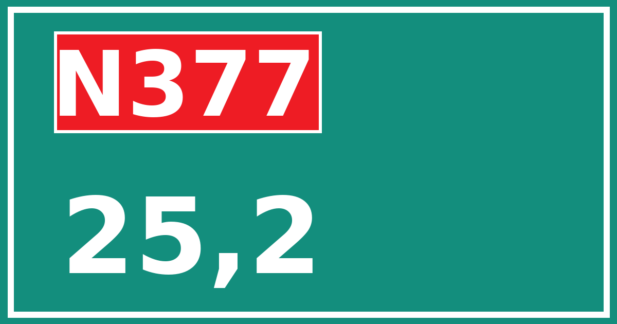 Hectometerbord N377 25,2