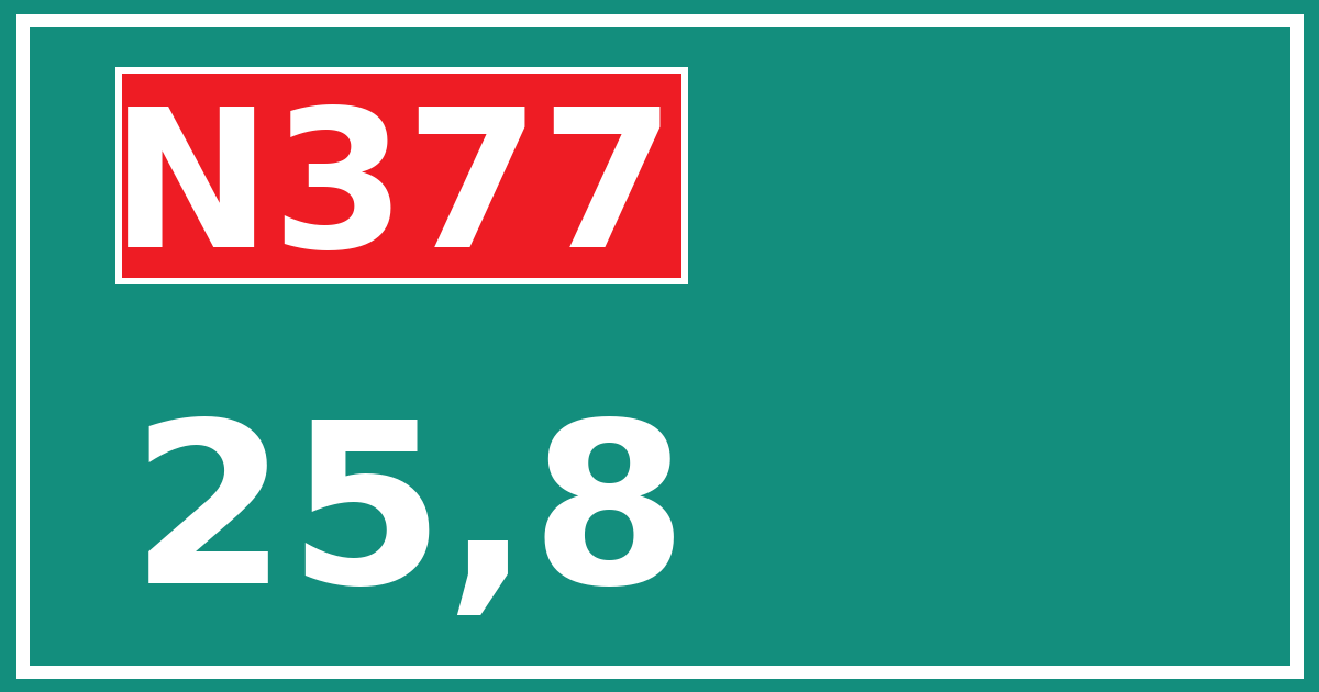 Hectometerbord N377 25,8