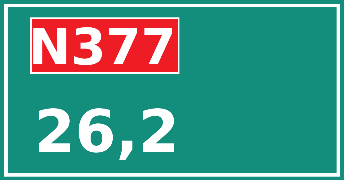 Hectometerbord N377 26,2