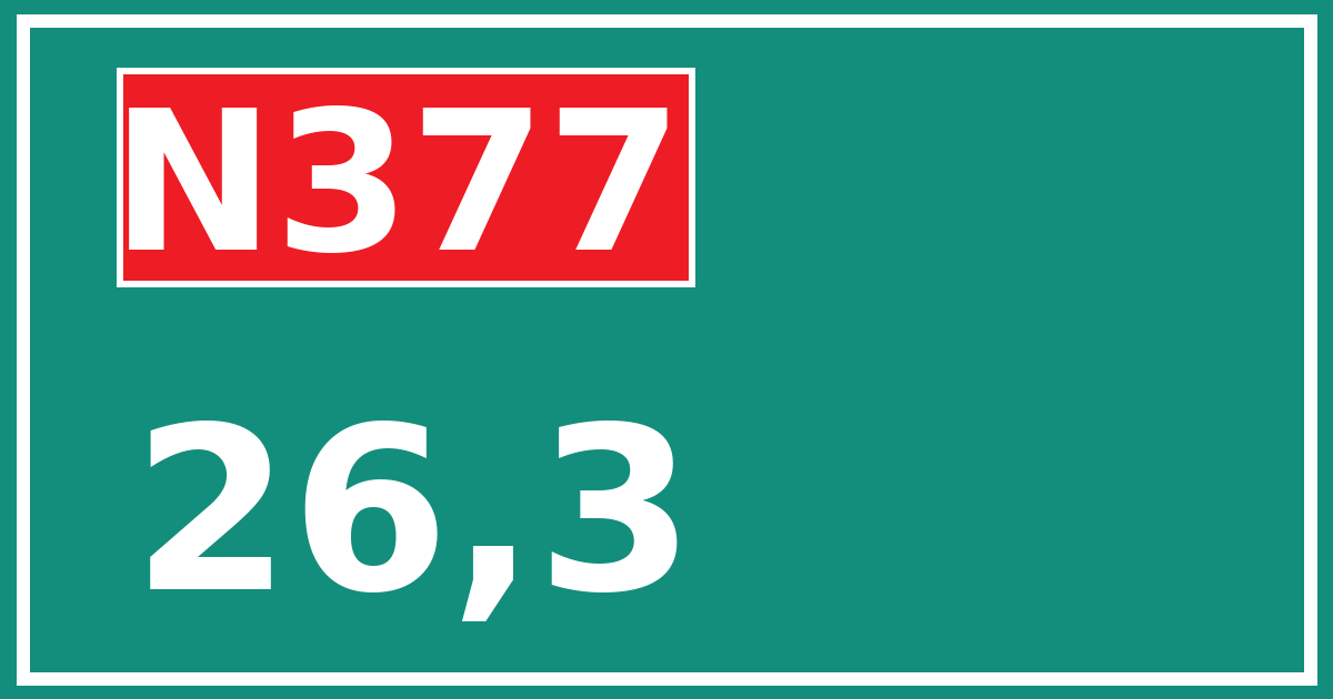 Hectometerbord N377 26,3