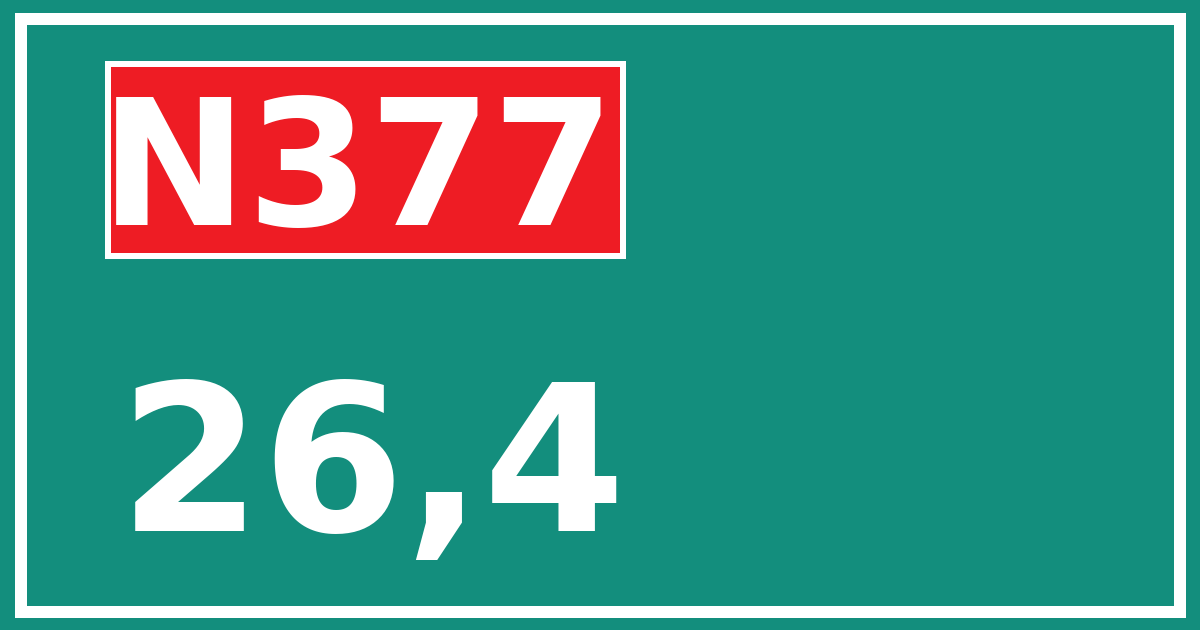 Hectometerbord N377 26,4