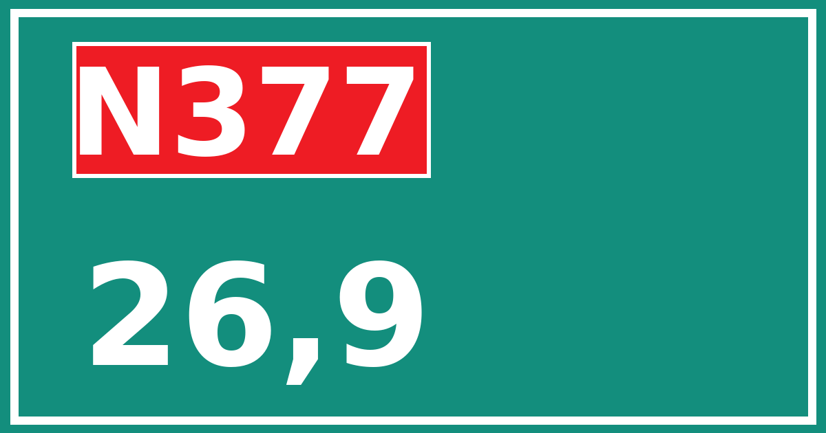Hectometerbord N377 26,9