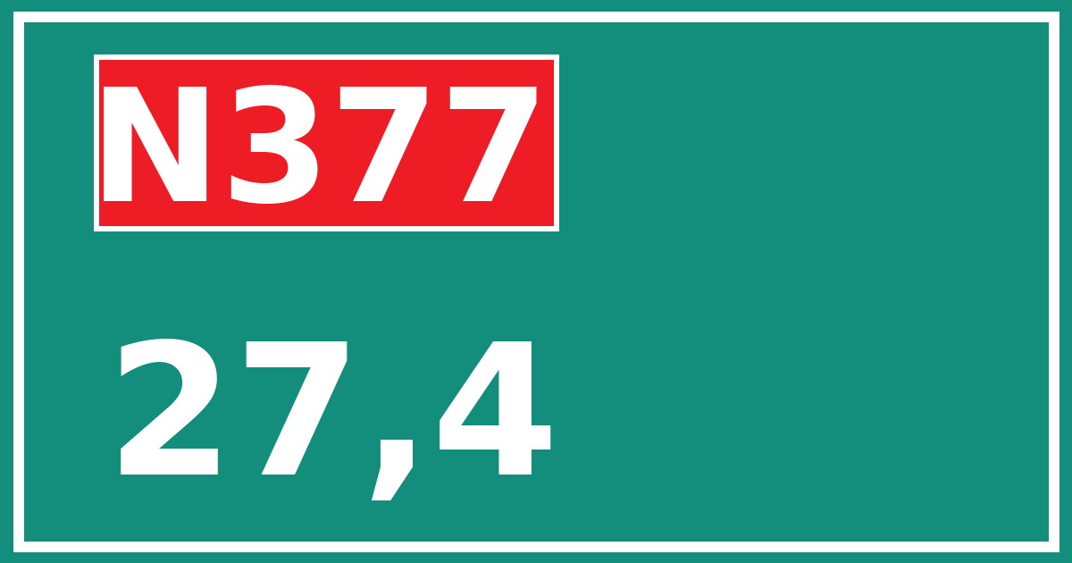Hectometerbord N377 27,4