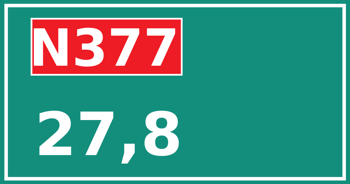 Hectometerbord N377 27,8