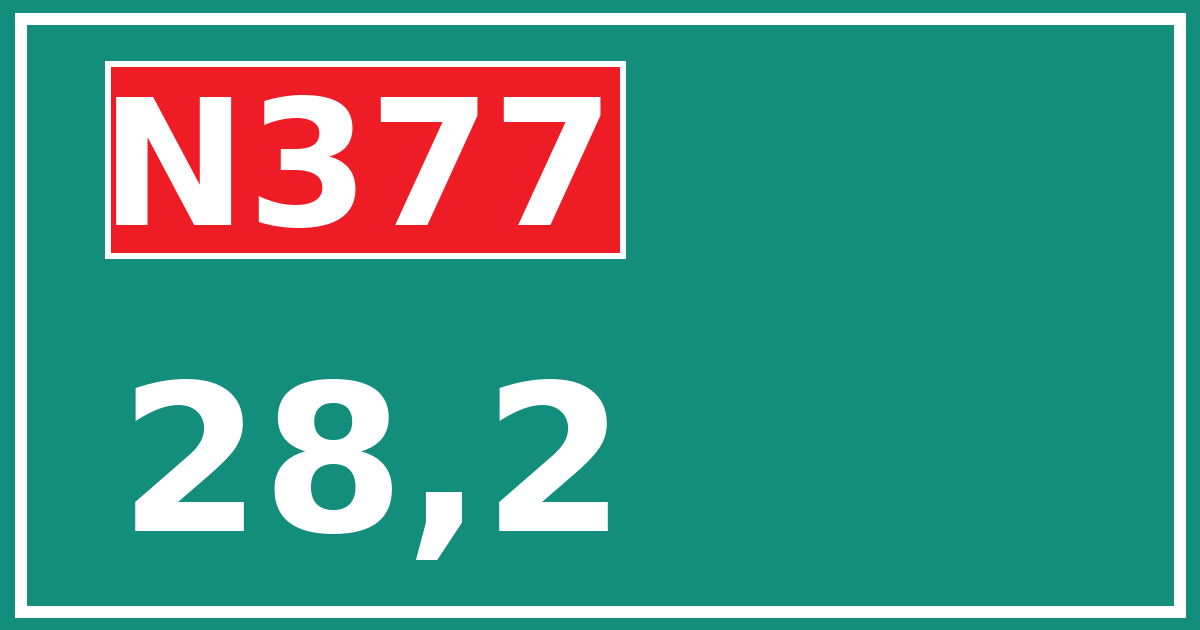 Hectometerbord N377 28,2