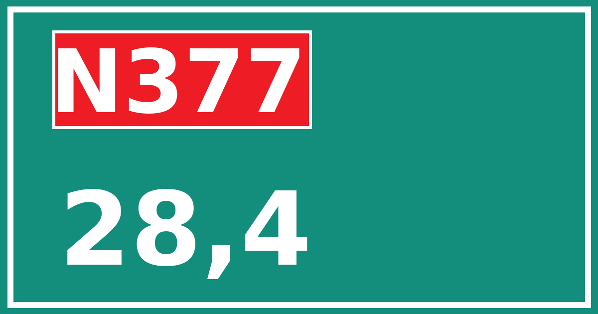Hectometerbord N377 28,4