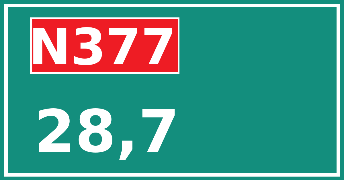 Hectometerbord N377 28,7
