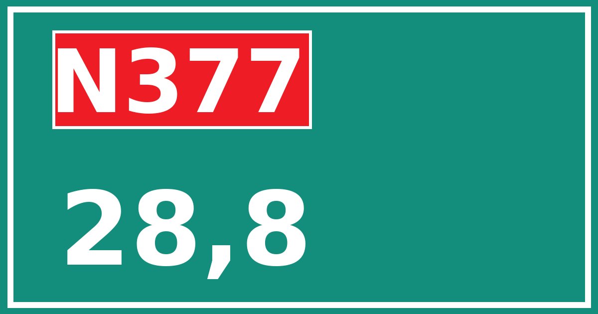 Hectometerbord N377 28,8