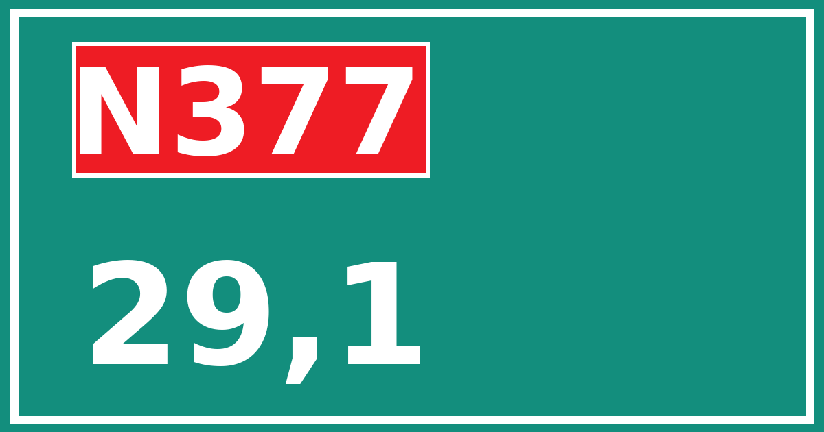Hectometerbord N377 29,1