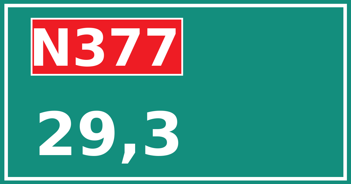 Hectometerbord N377 29,3