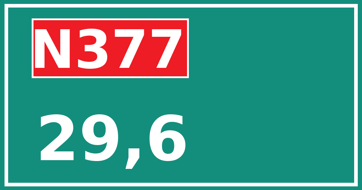 Hectometerbord N377 29,6