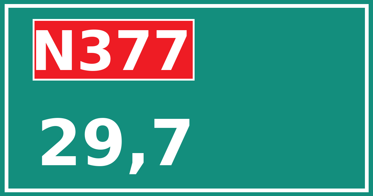 Hectometerbord N377 29,7