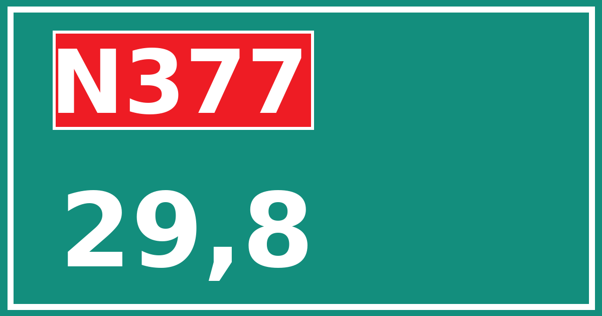 Hectometerbord N377 29,8