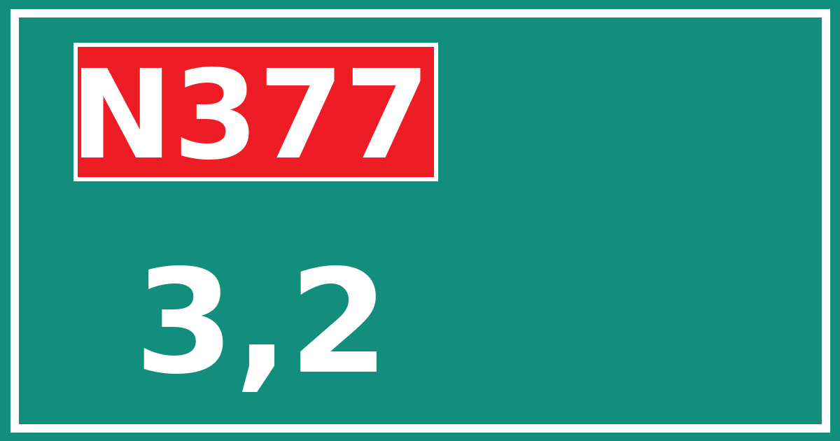 Hectometerbord N377 3,2