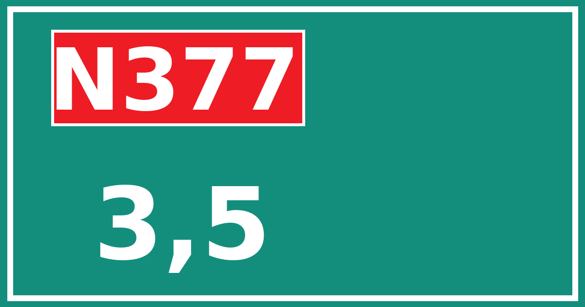 Hectometerbord N377 3,5
