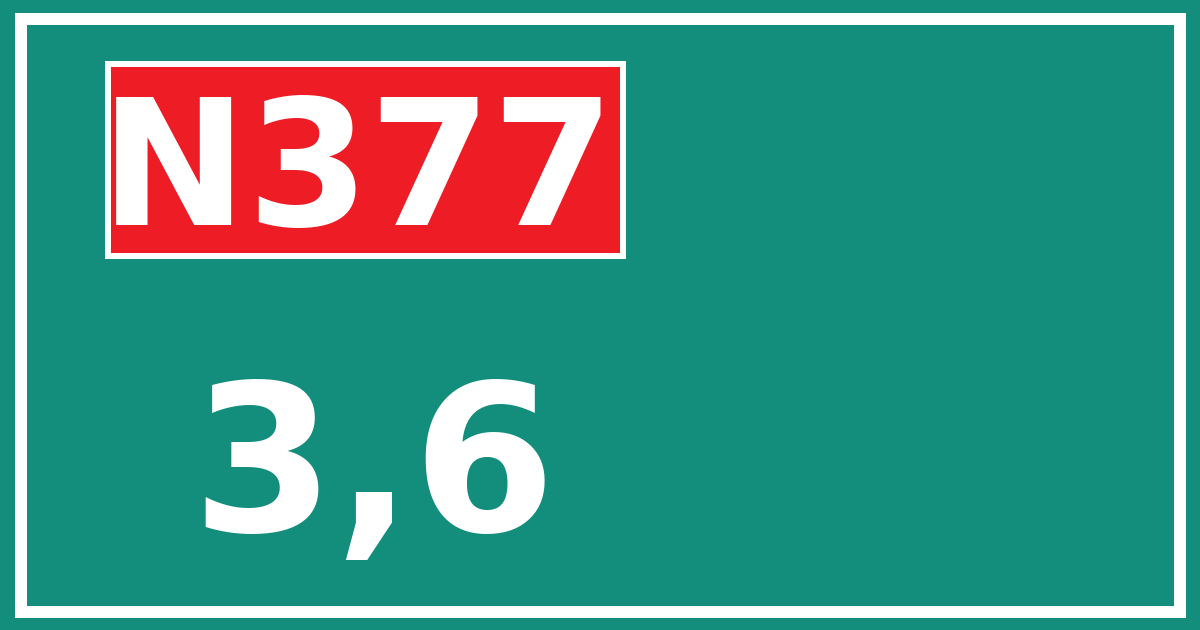 Hectometerbord N377 3,6