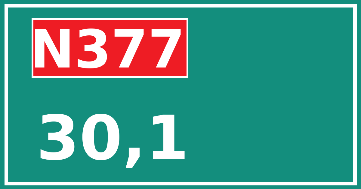 Hectometerbord N377 30,1