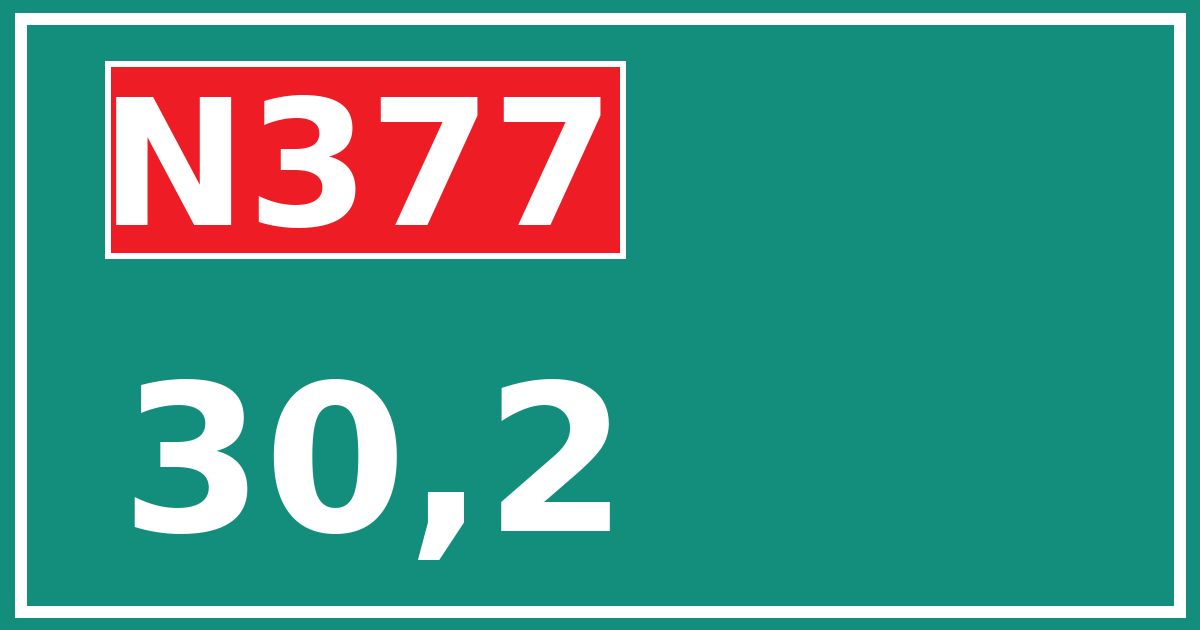 Hectometerbord N377 30,2