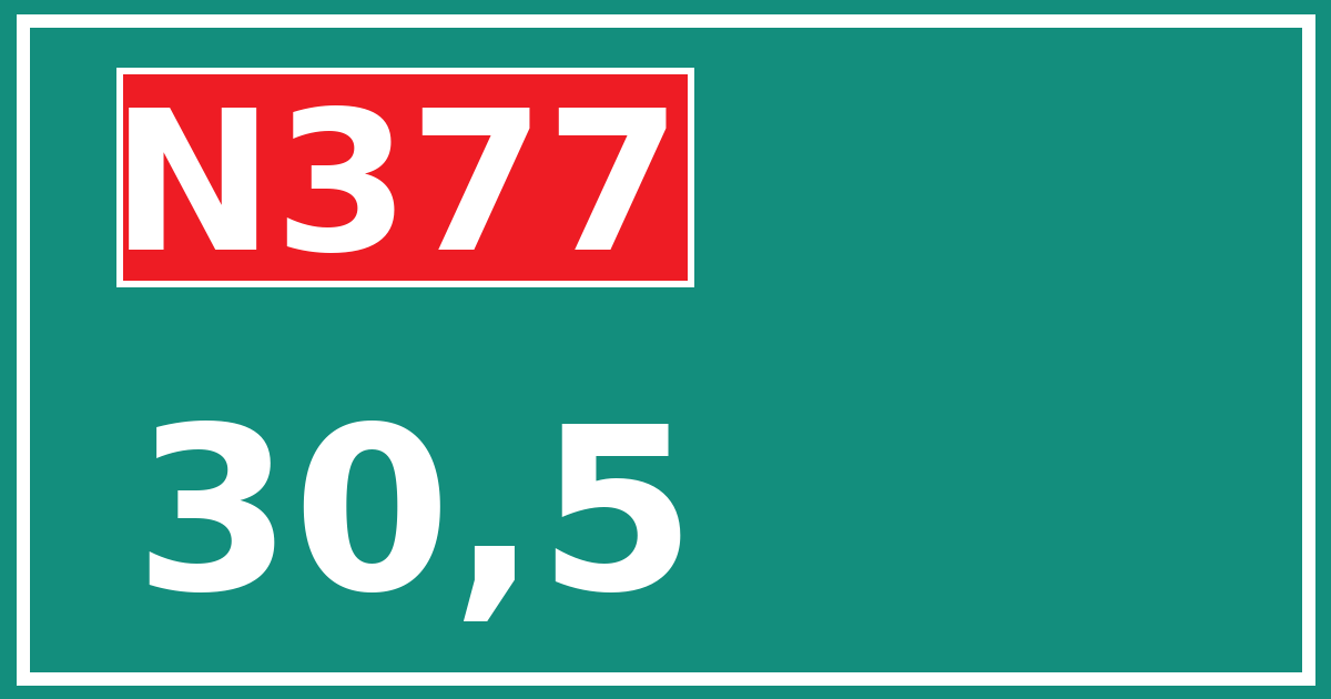 Hectometerbord N377 30,5