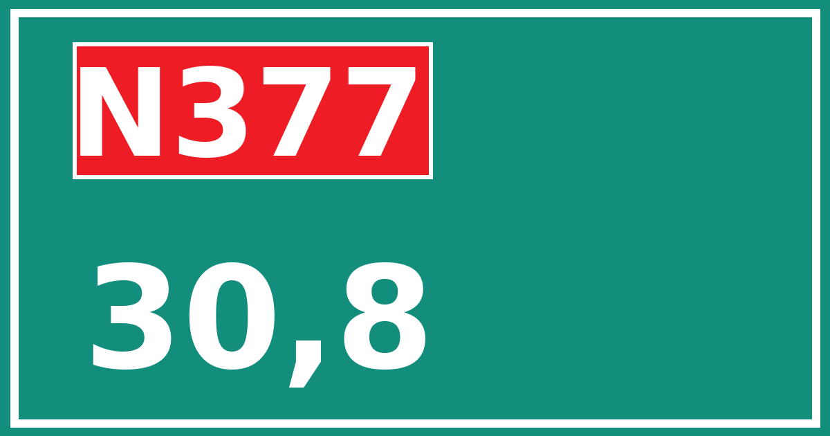 Hectometerbord N377 30,8