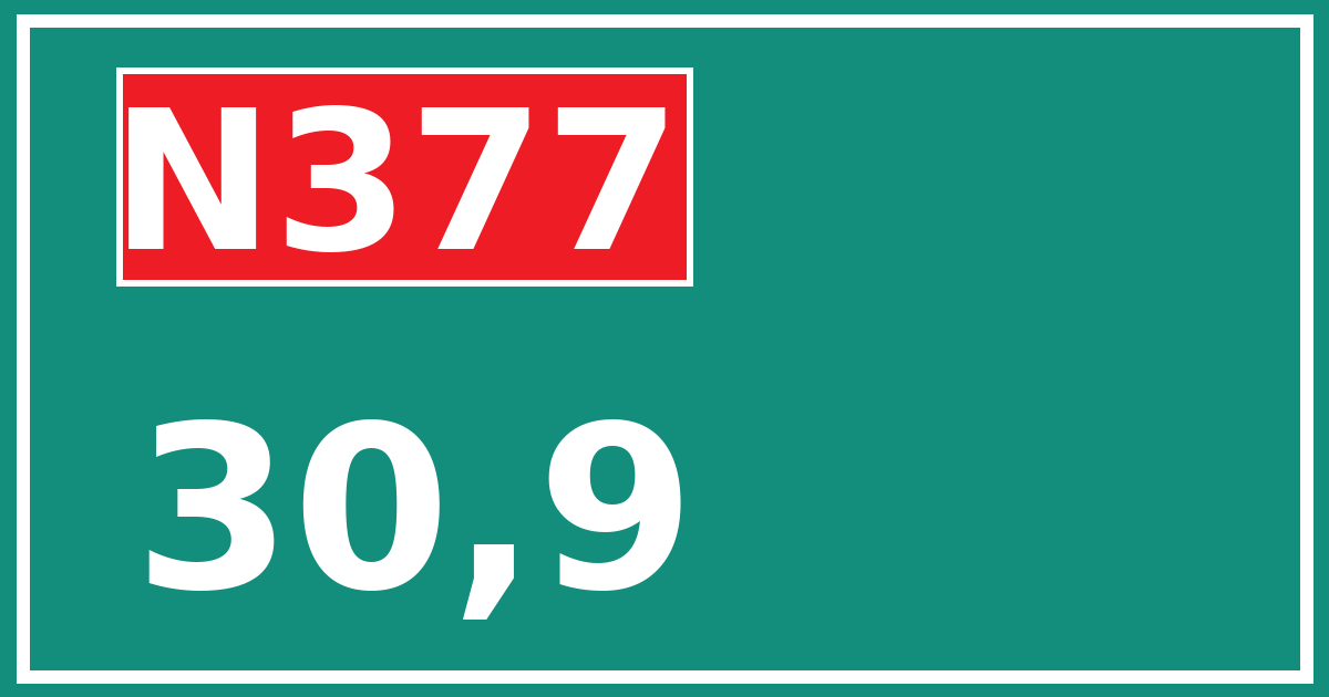 Hectometerbord N377 30,9