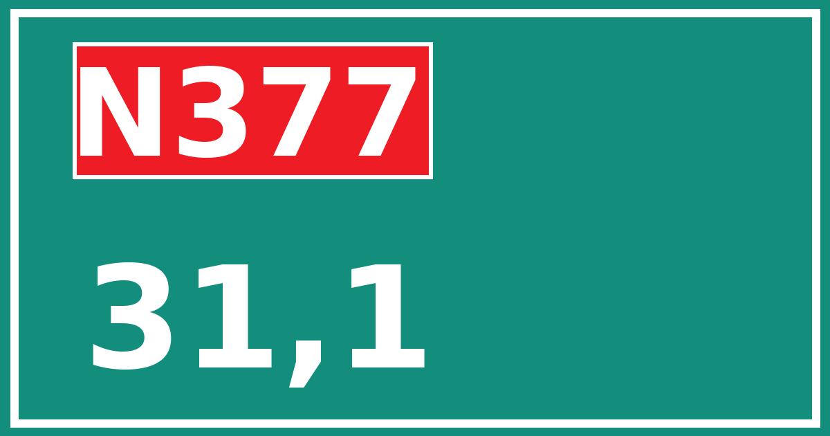 Hectometerbord N377 31,1