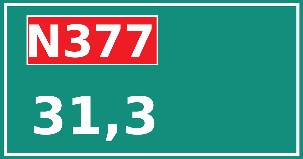 Hectometerbord N377 31,3
