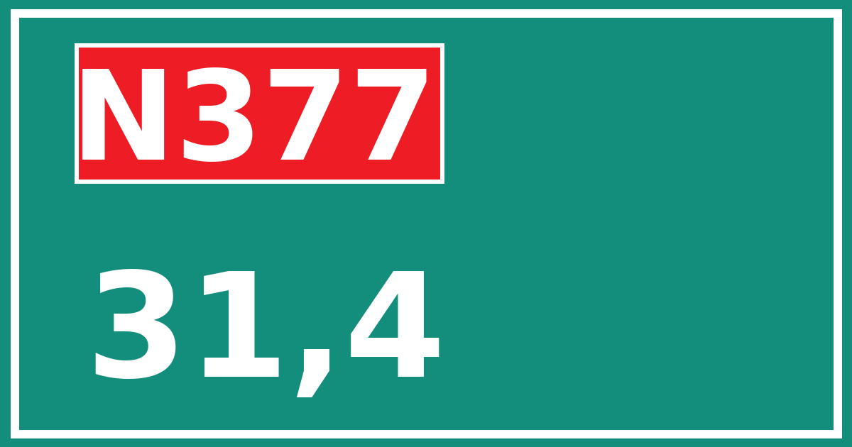 Hectometerbord N377 31,4