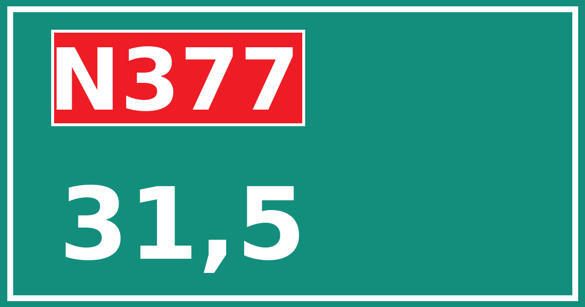 Hectometerbord N377 31,5