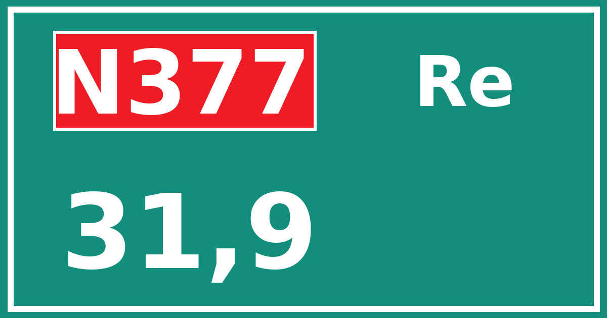 Hectometerbord N377 31,9 zijde Re