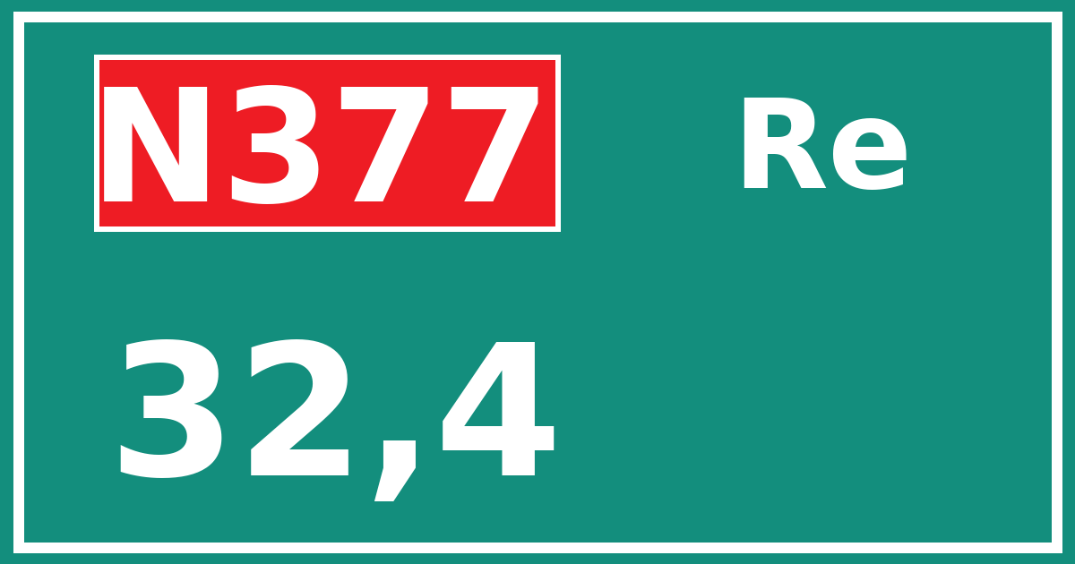 Hectometerbord N377 32,4 zijde Re