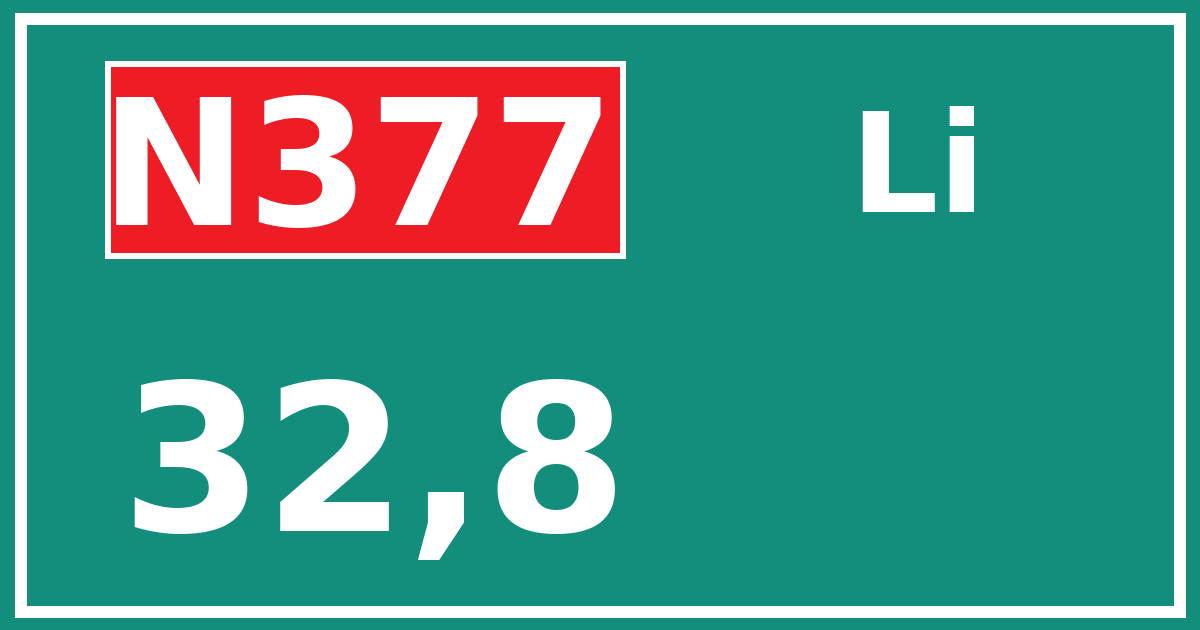 Hectometerbord N377 32,8 zijde Li