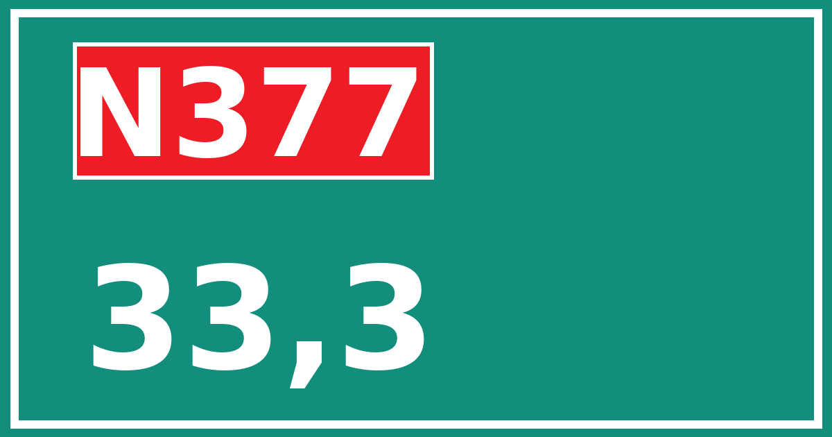 Hectometerbord N377 33,3