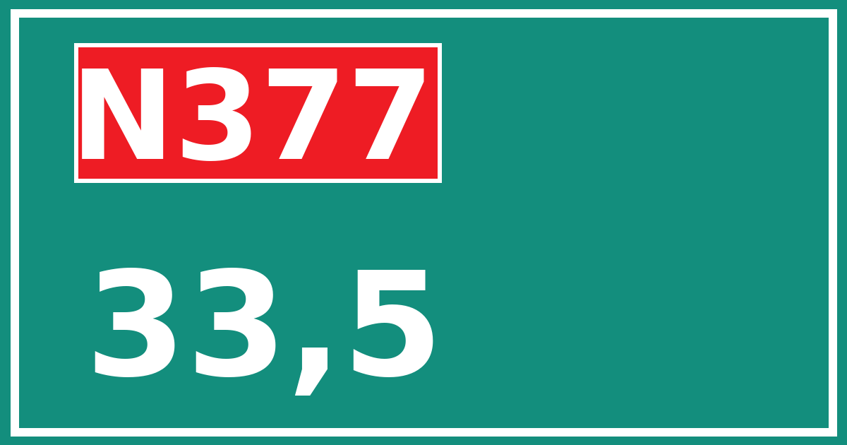 Hectometerbord N377 33,5